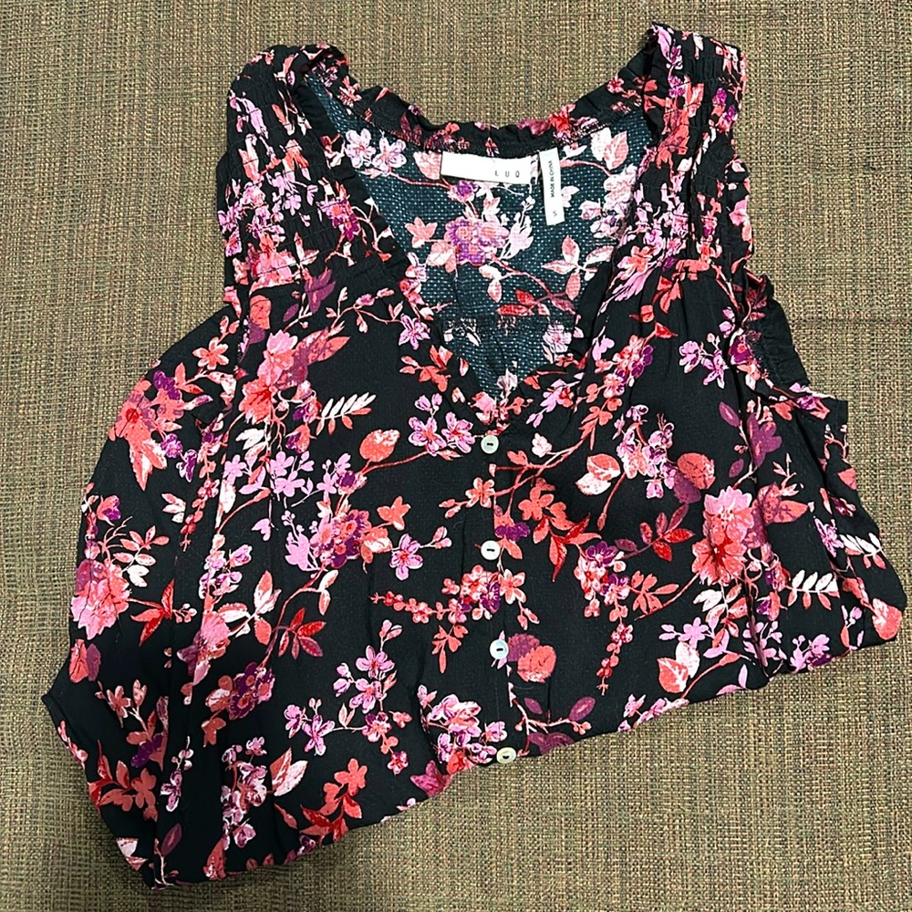 Stitchfix LUQ Presley Ruffled Button Down Top